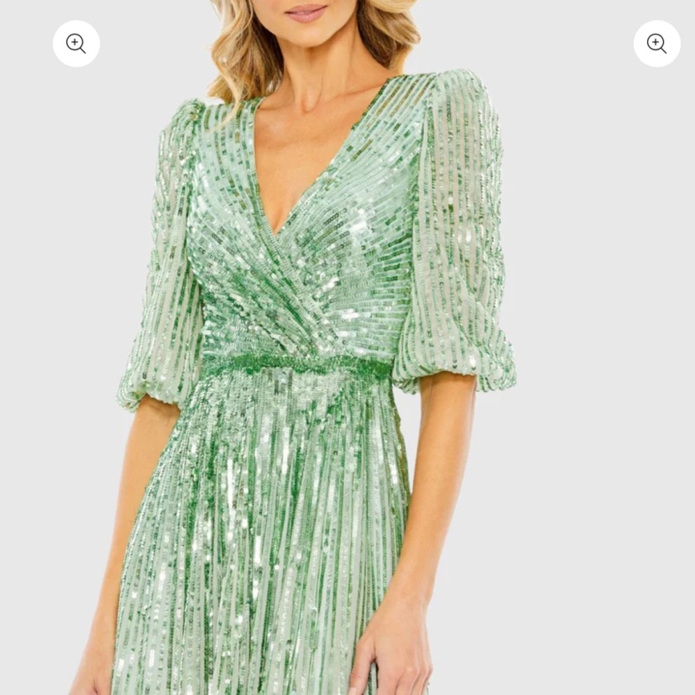 Mac Duggal Green Sequined Gown